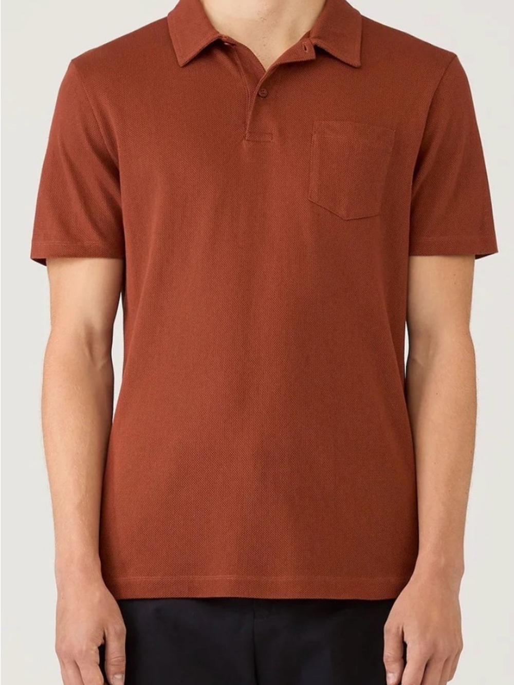 Sunspel Men's Short-Sleeve Riviera Polo Shirt in Rust Brown XL NWT